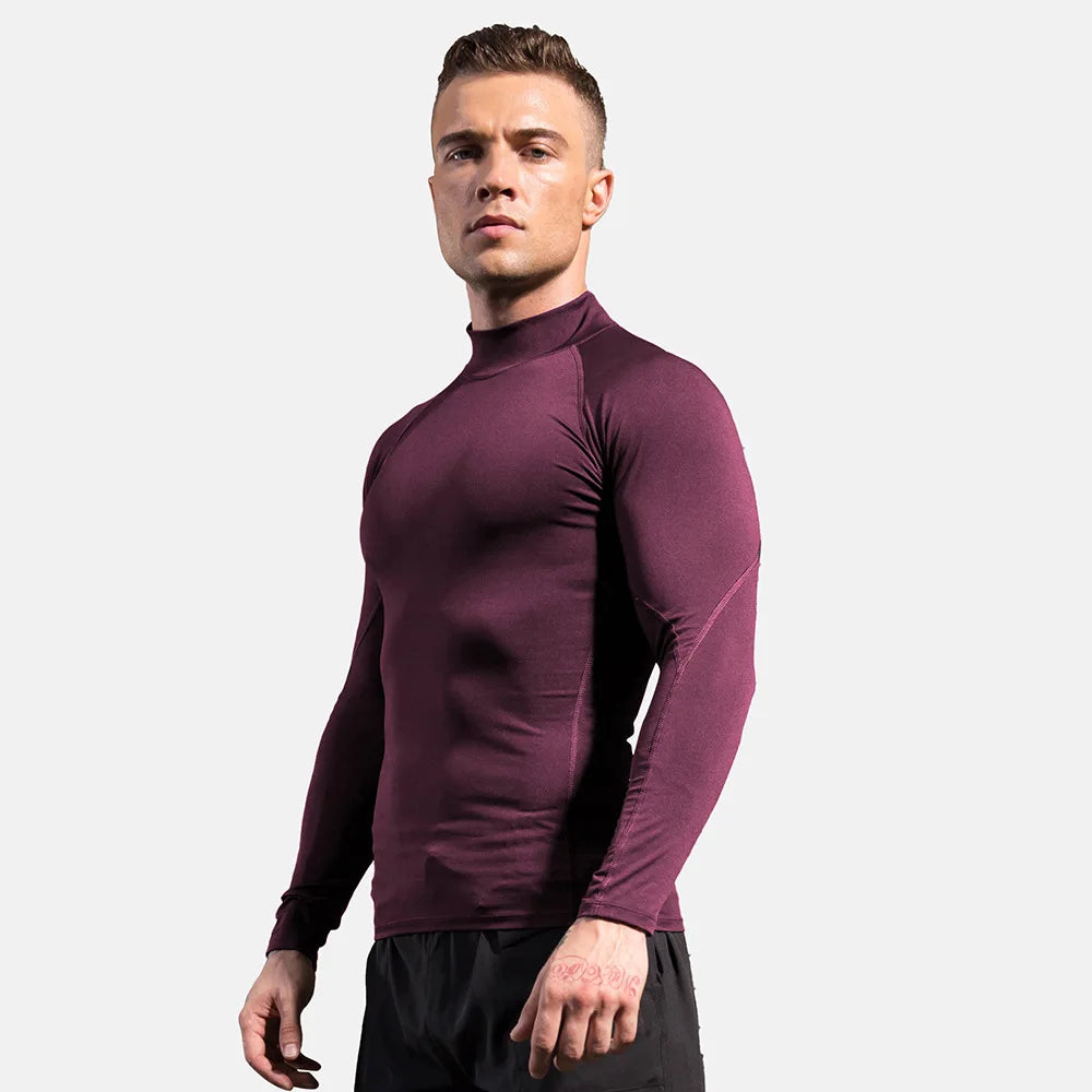 Men's High neck Long Sleeve Compression Shirts