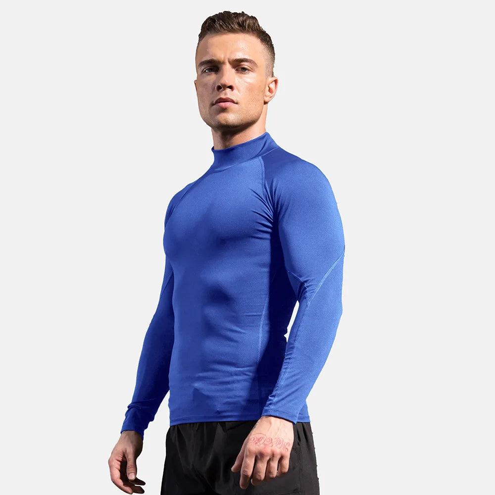 Men's High neck Long Sleeve Compression Shirts