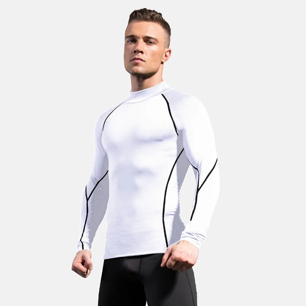 Men's High neck Long Sleeve Compression Shirts