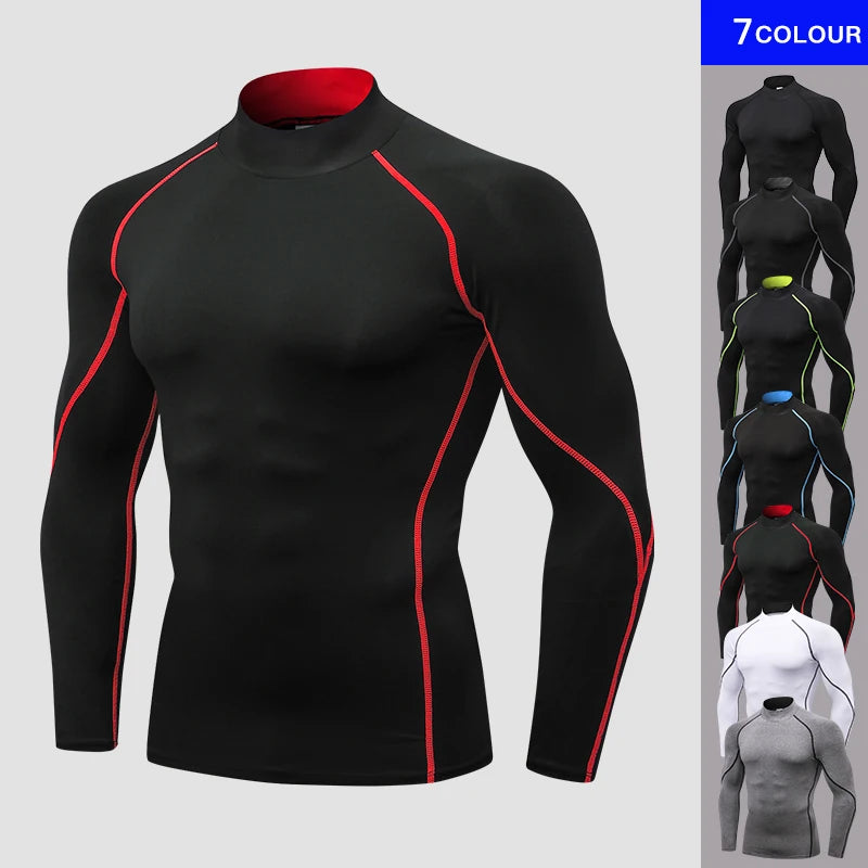 Men's High neck Long Sleeve Compression Shirts