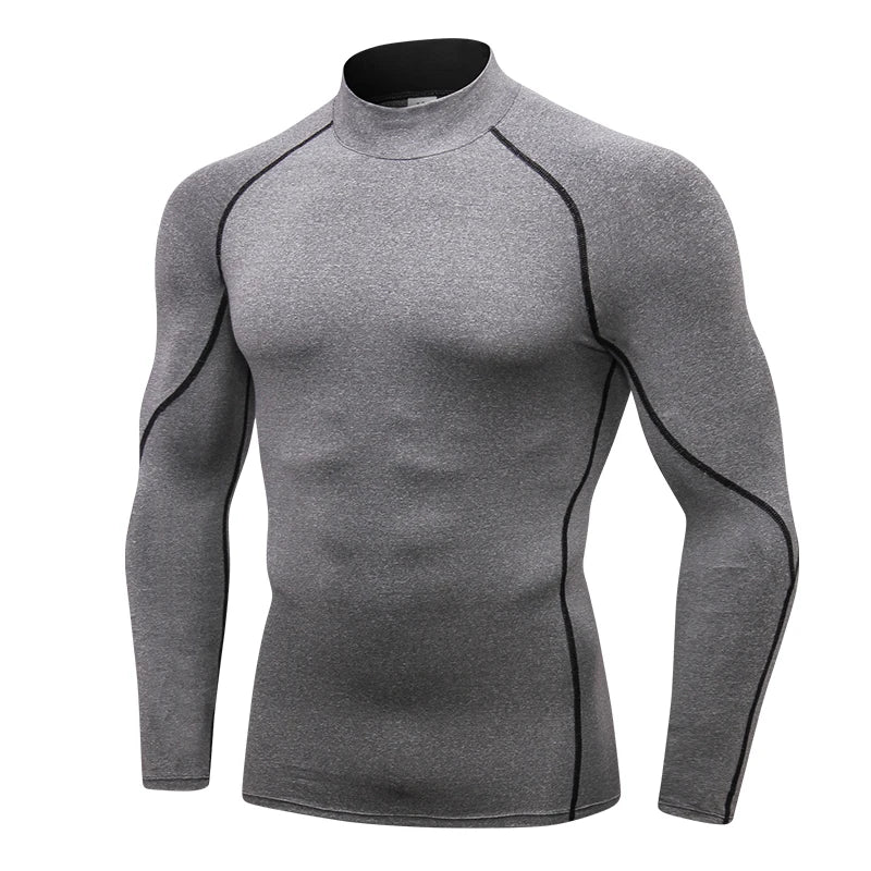 Men's High neck Long Sleeve Compression Shirts