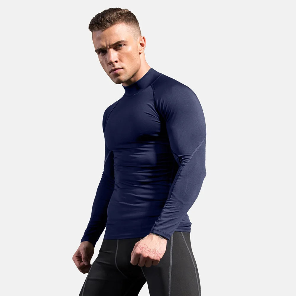Men's High neck Long Sleeve Compression Shirts