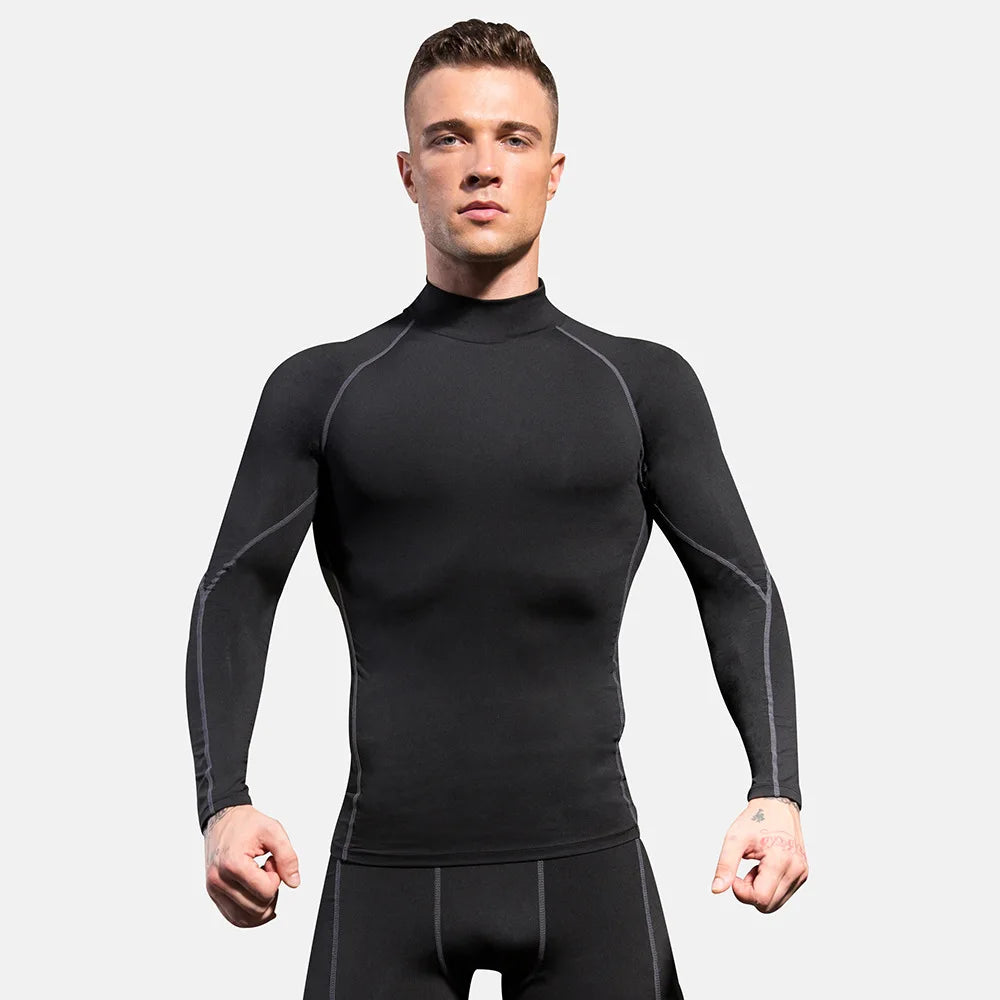 Men's High neck Long Sleeve Compression Shirts
