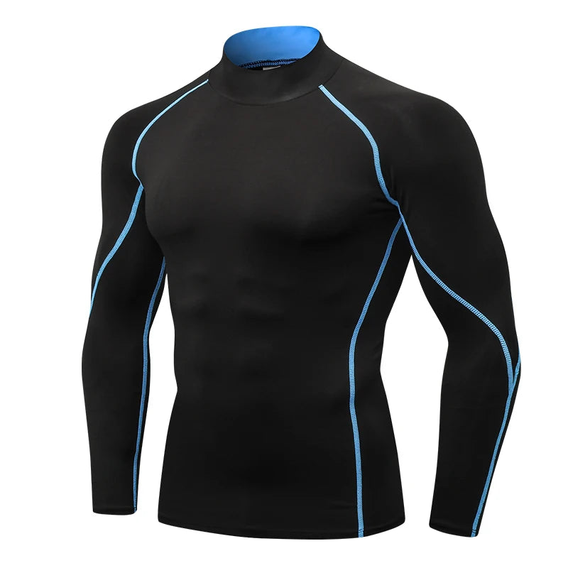 Men's High neck Long Sleeve Compression Shirts